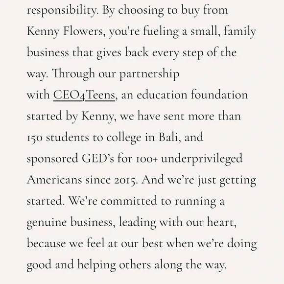 Kenny Flowers Size Chart - Picture 5 of 5